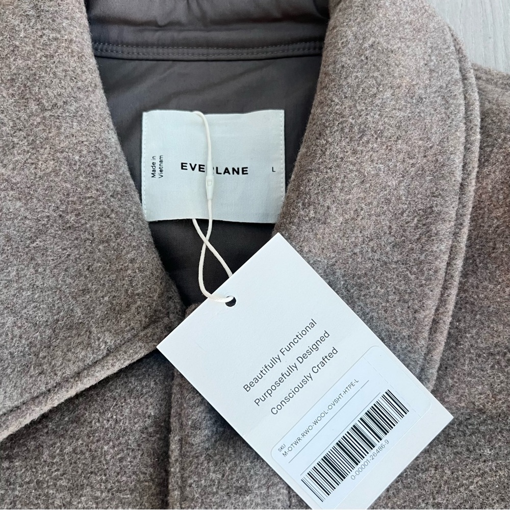 Everlane Men's Tan/Brown Wool Shirt Jacket - Picture 2 of 5